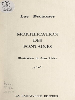 cover image of Mortification des fontaines